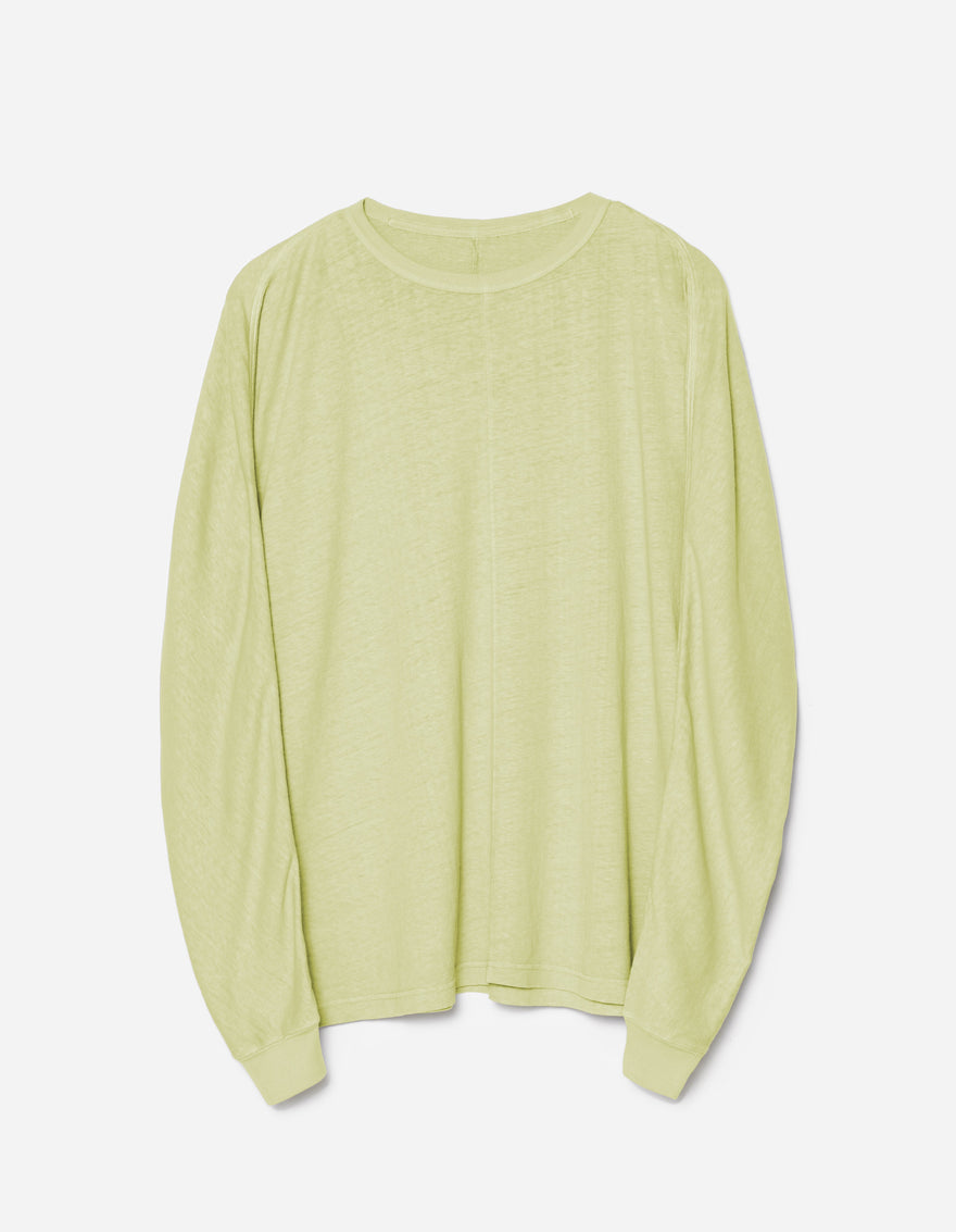 5245 Hemp Cross Loose L/S T-Shirt Moss Green