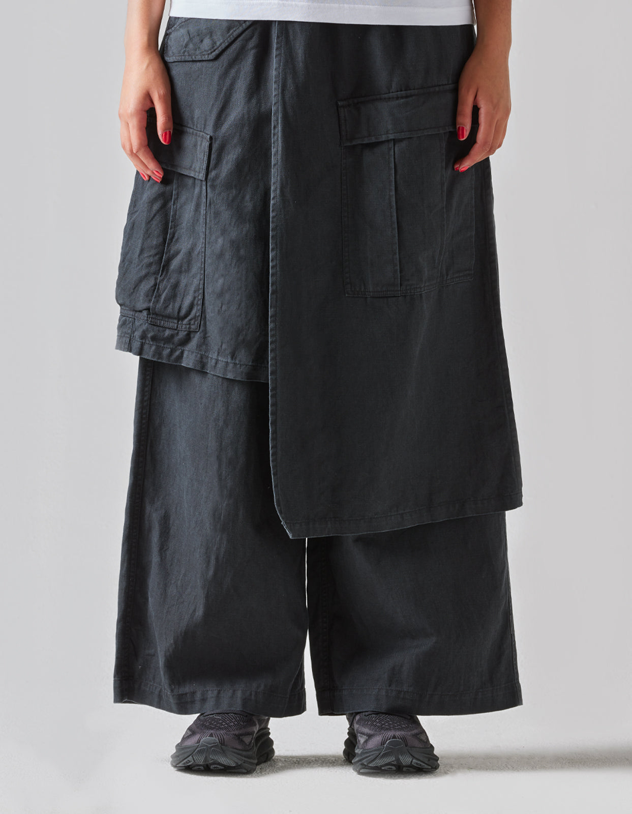 4588 Asym Cargo Hakama Pants Black