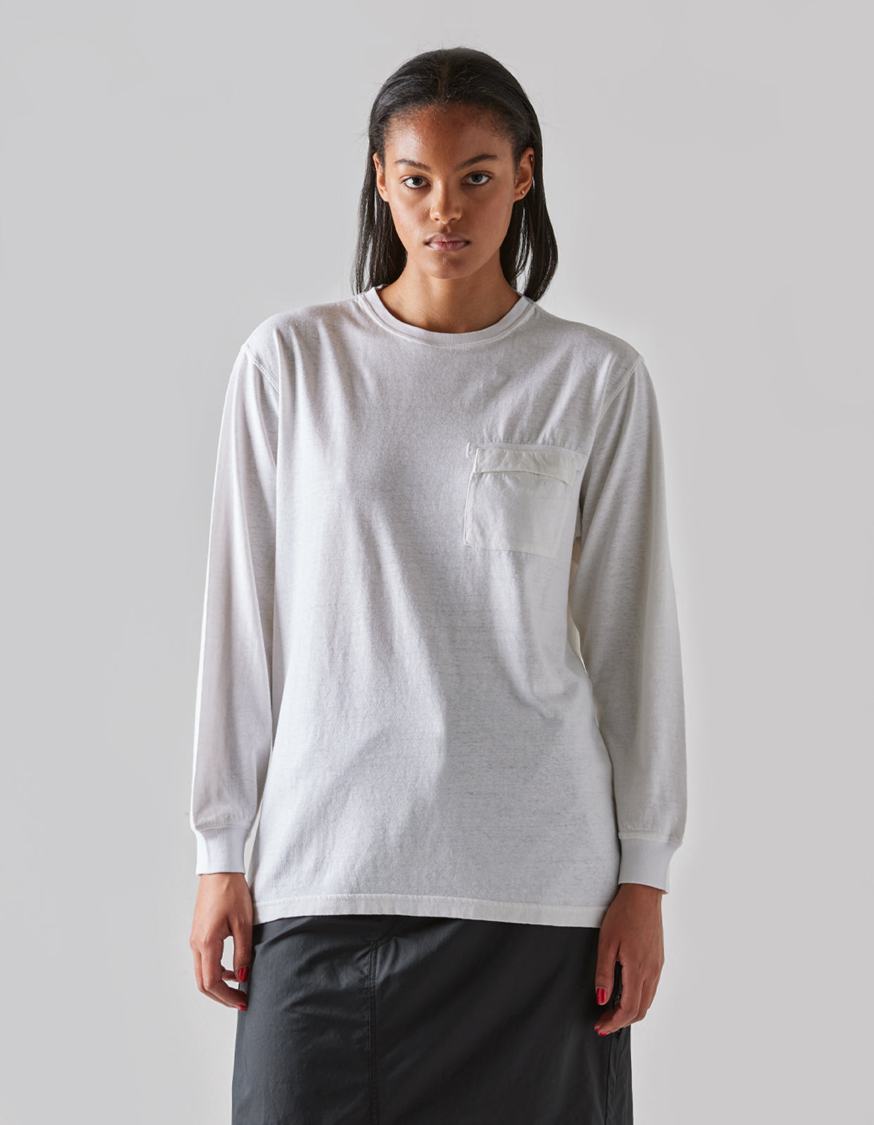 8010 Hemp Organic L/S Pocket T-Shirt White