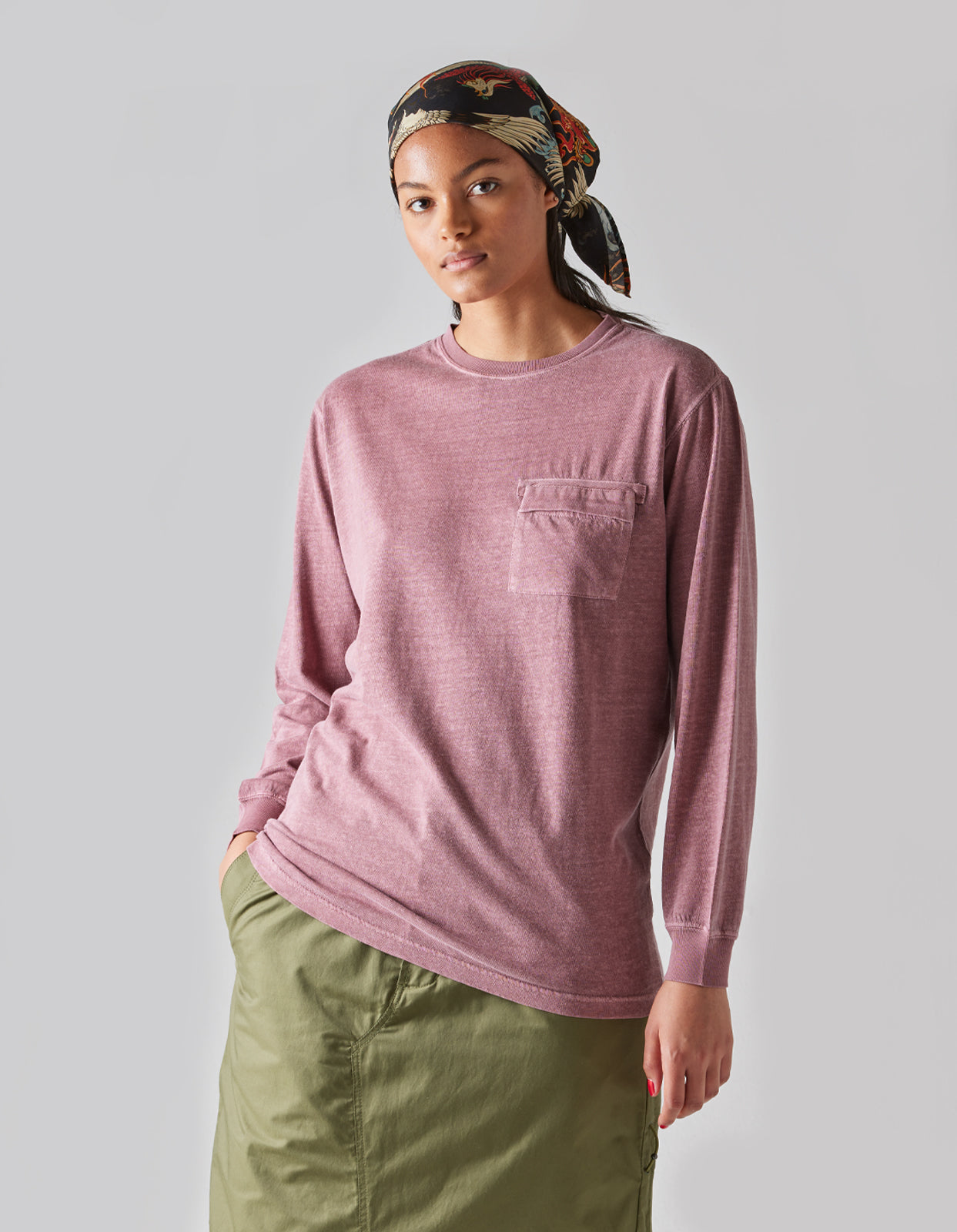 8010 Hemp Organic L/S Pocket T-Shirt Murasaki Purple