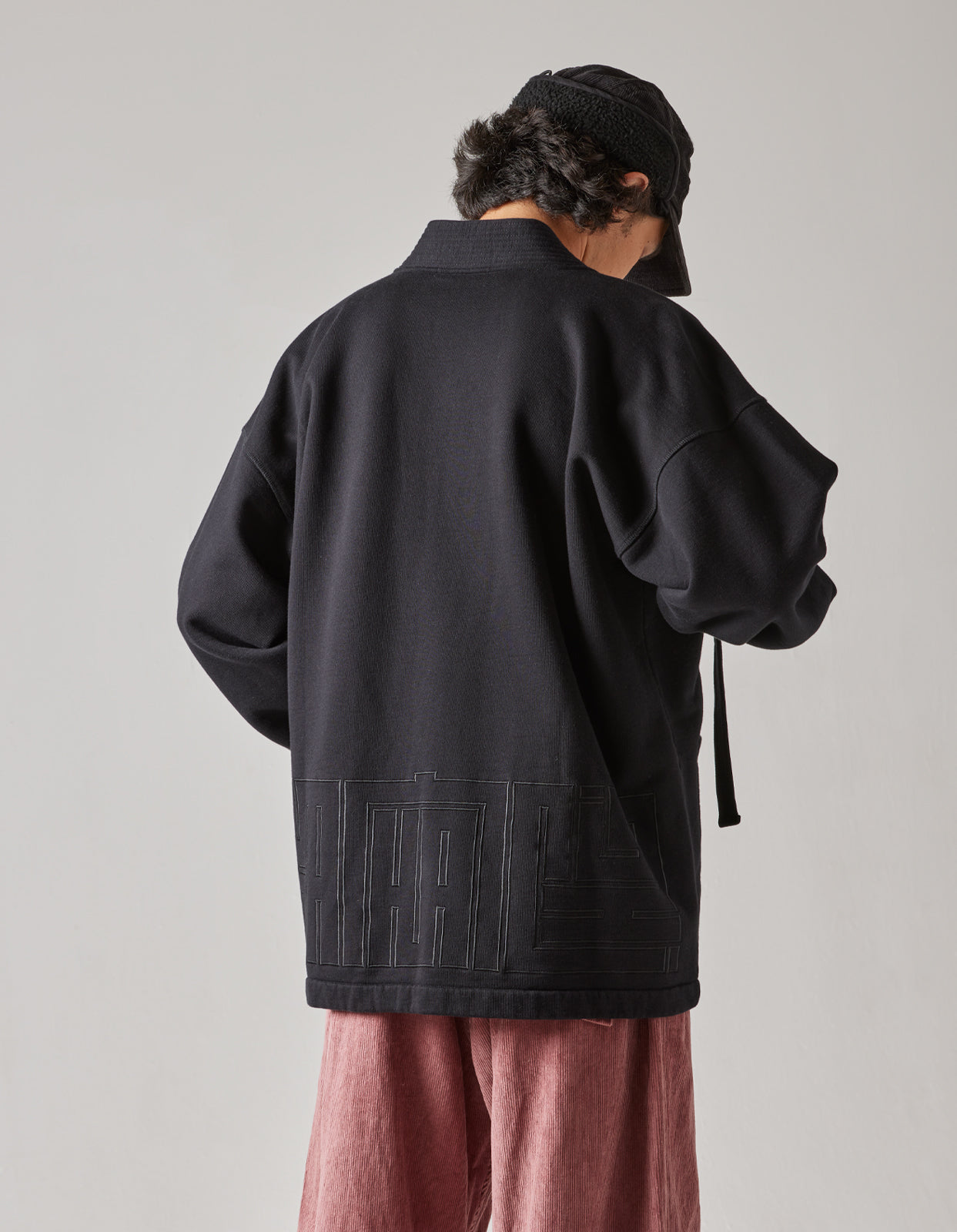 4574 Hikeshi Sweat Kimono Black