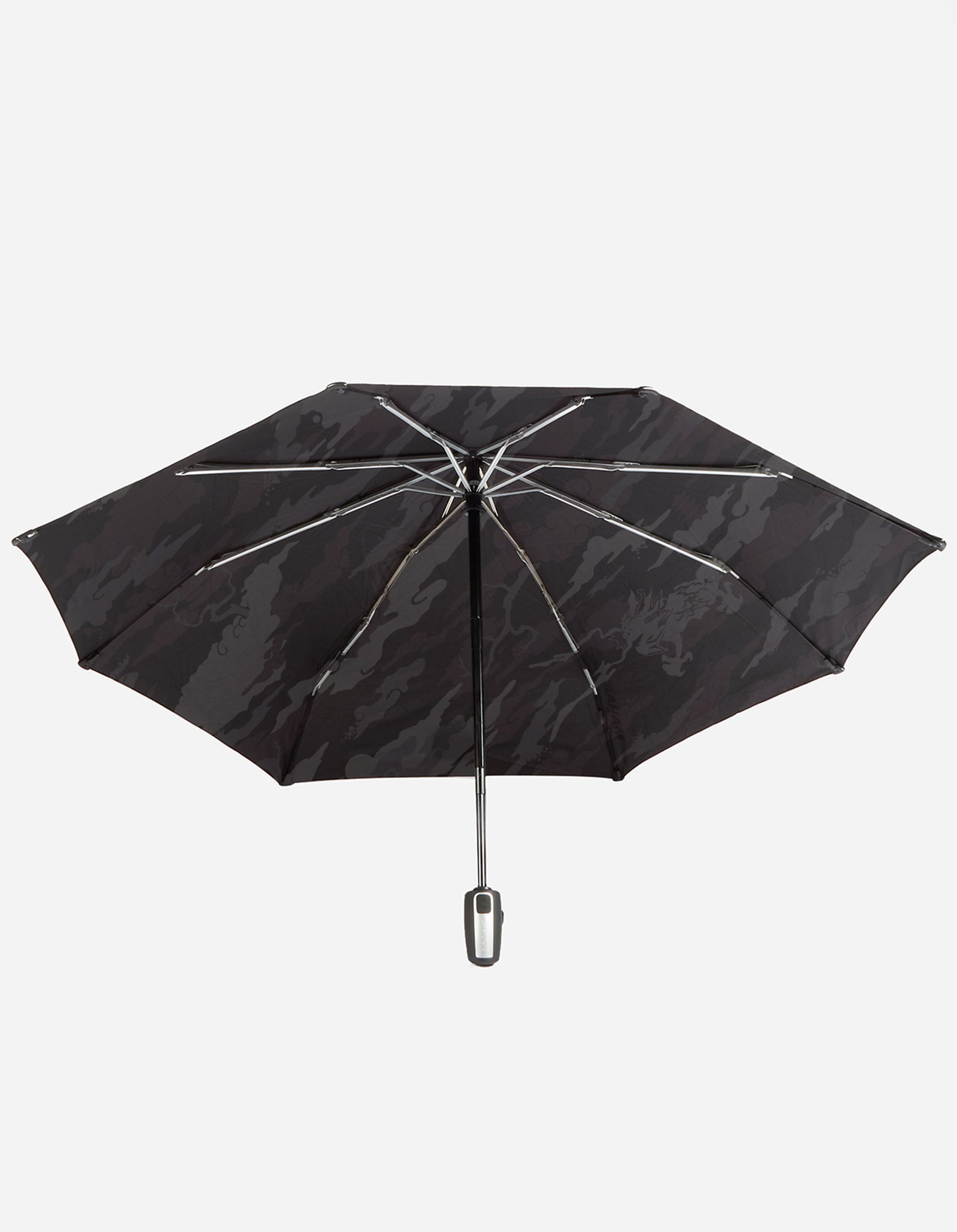 Black umbrella on a white background