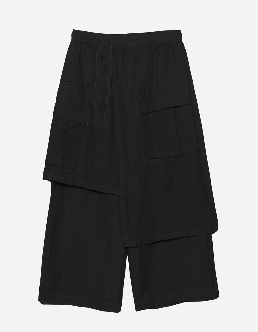 7398 WR Asym Cargo Hakama Pants Black