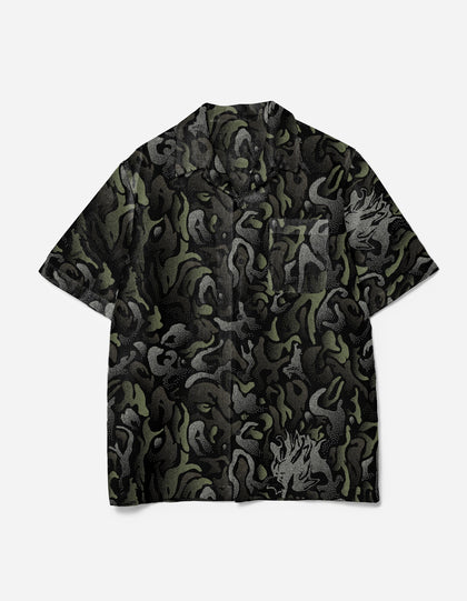 7084 DPM: KorOm Camp Collar S/S Shirt Black