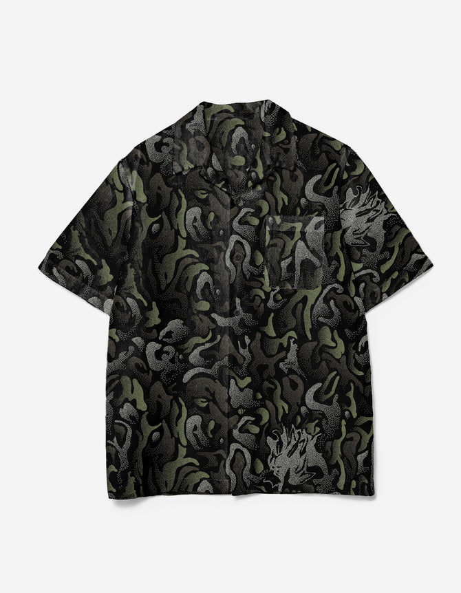 7084 DPM: KorOm Camp Collar S/S Shirt Black