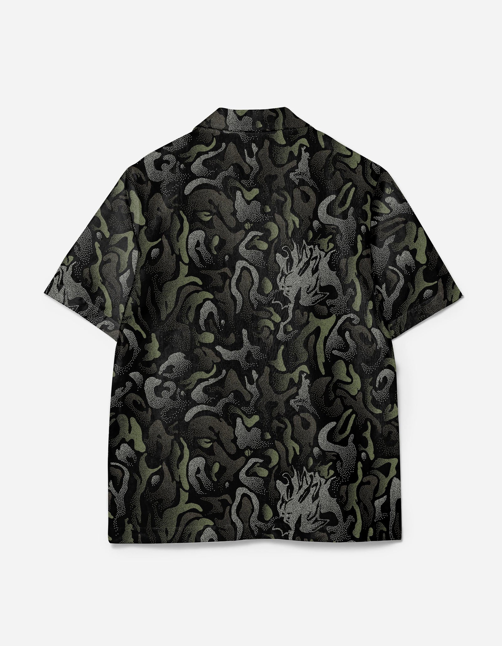 7084 DPM: KorOm Camp Collar S/S Shirt Black