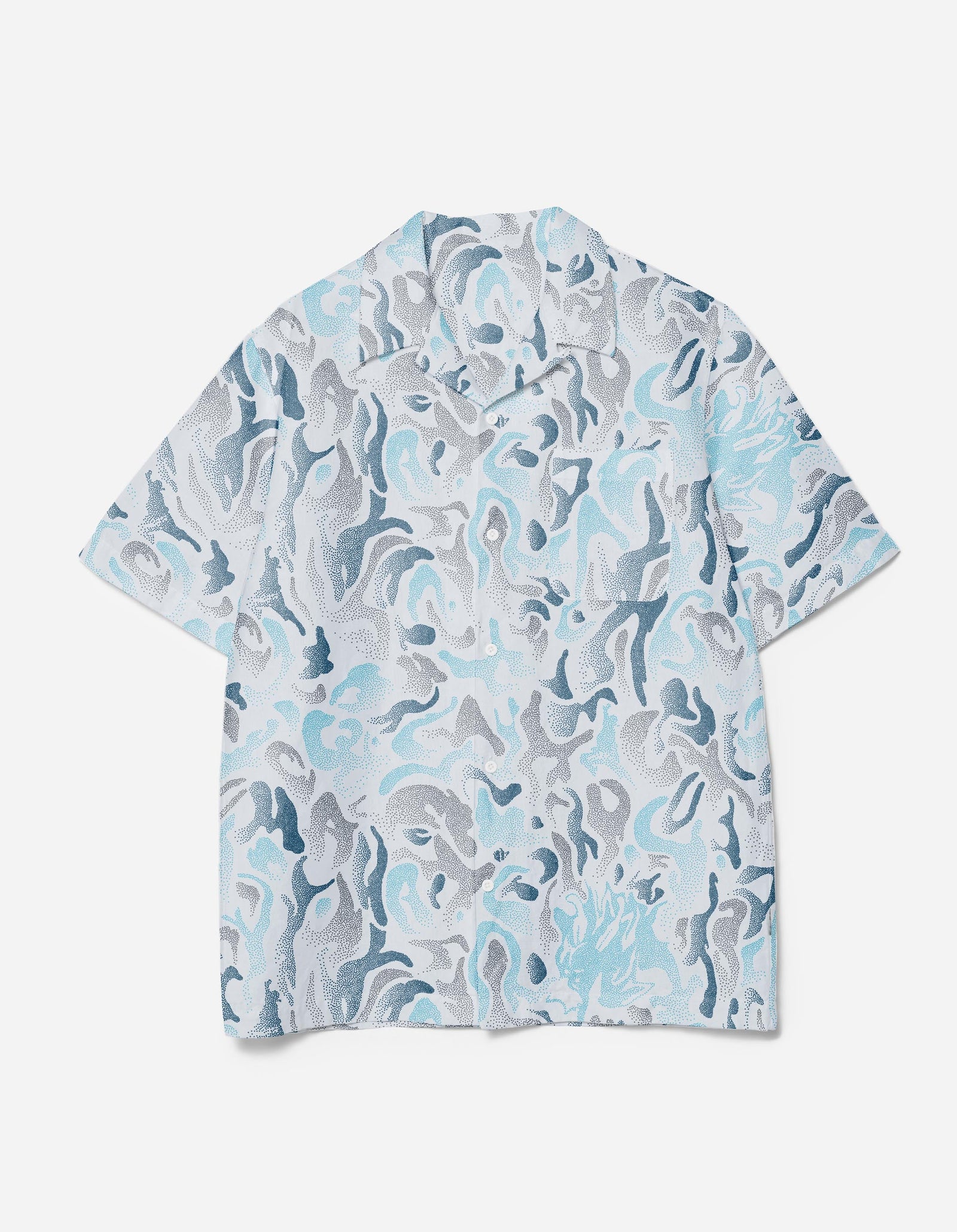 7084 DPM: KorOm Camp Collar S/S Shirt Ice Blue
