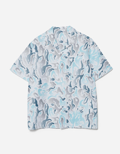 7084 DPM: KorOm Camp Collar S/S Shirt Ice Blue