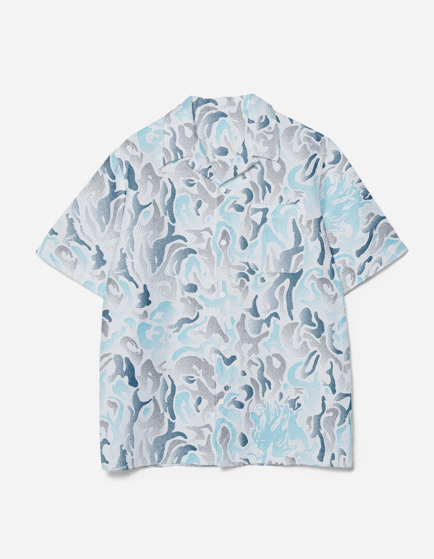 7084 DPM: KorOm Camp Collar S/S Shirt Ice Blue