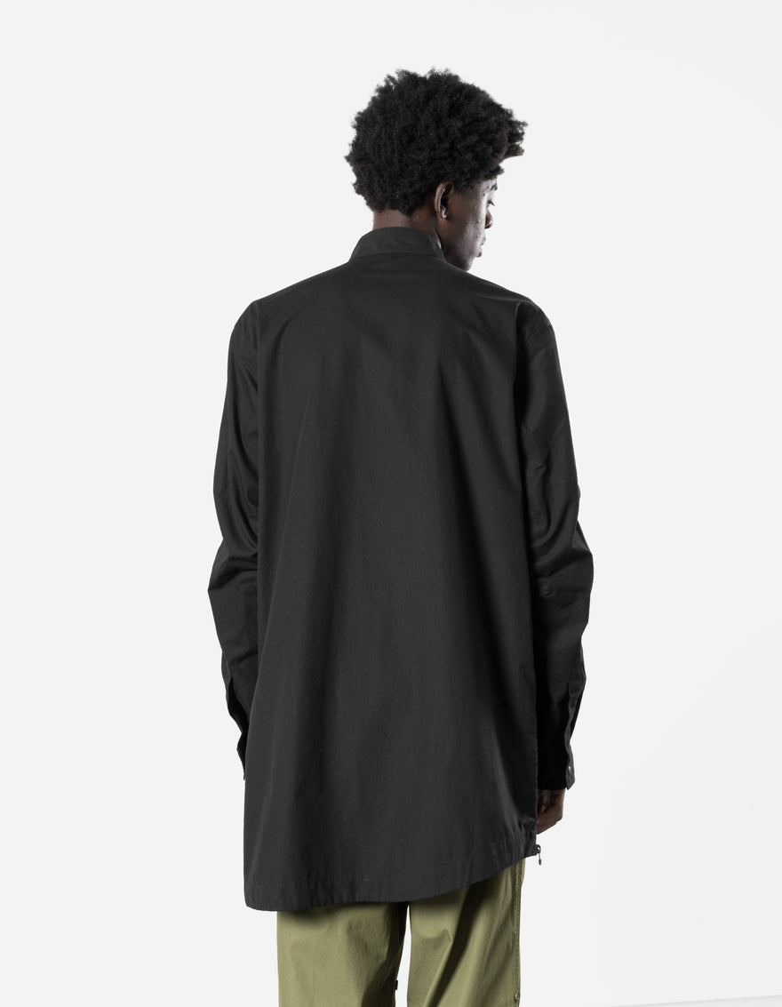 6108 Long Zipped Kurta Shirt Black