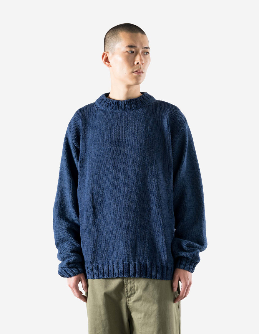 7180 Upcycled Knitted Crew Natural Indigo