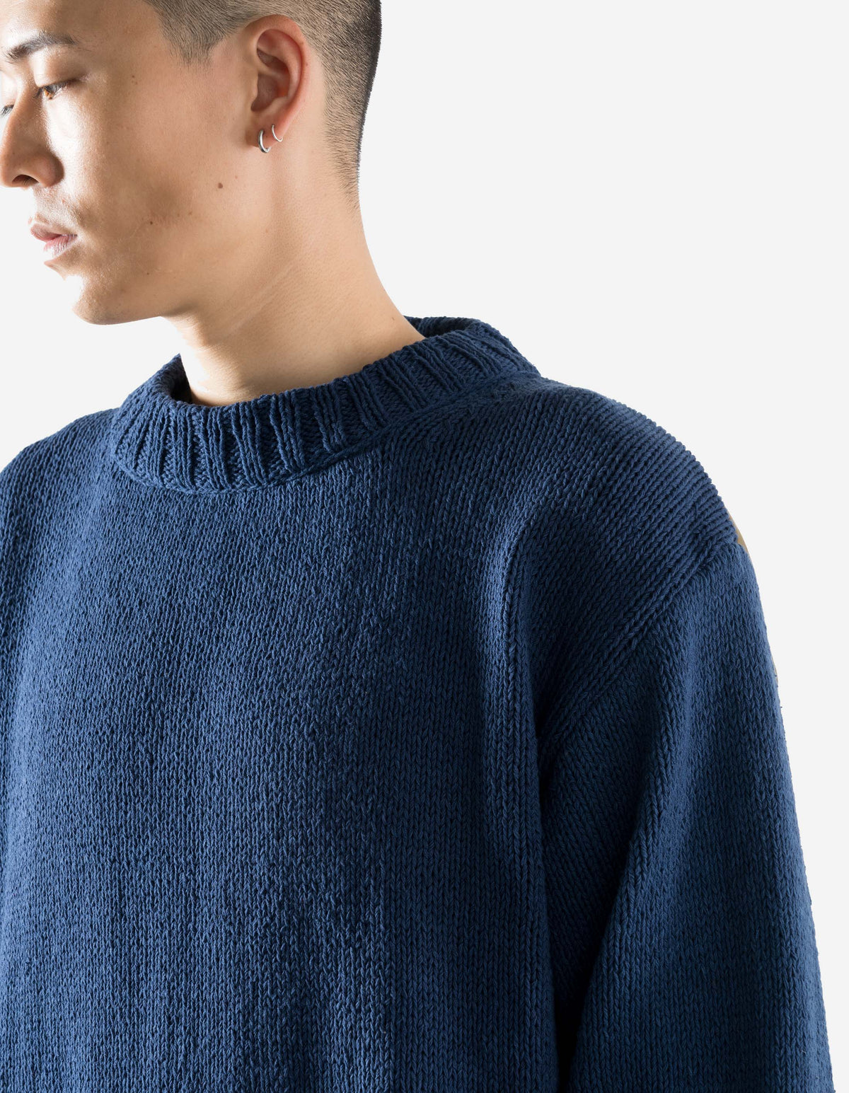 7180 Upcycled Knitted Crew Natural Indigo