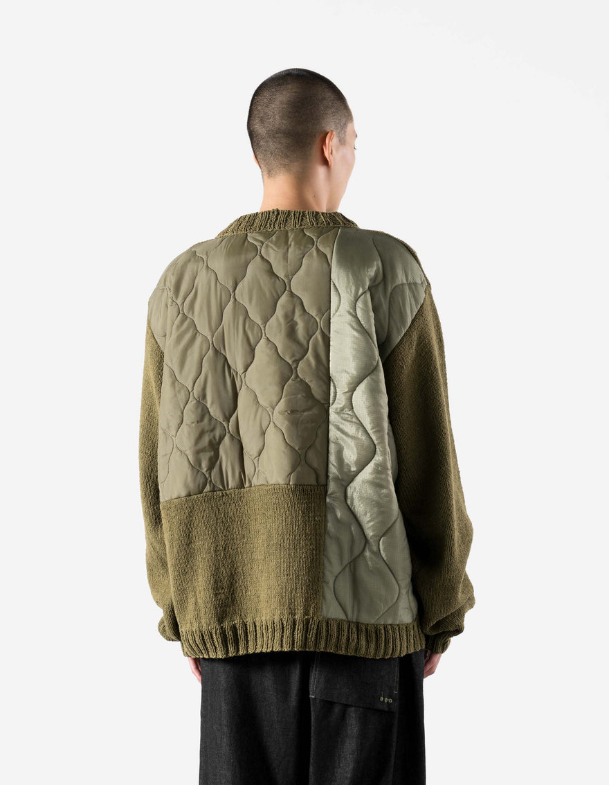 7180 Upcycled Knitted Crew Natural Olive