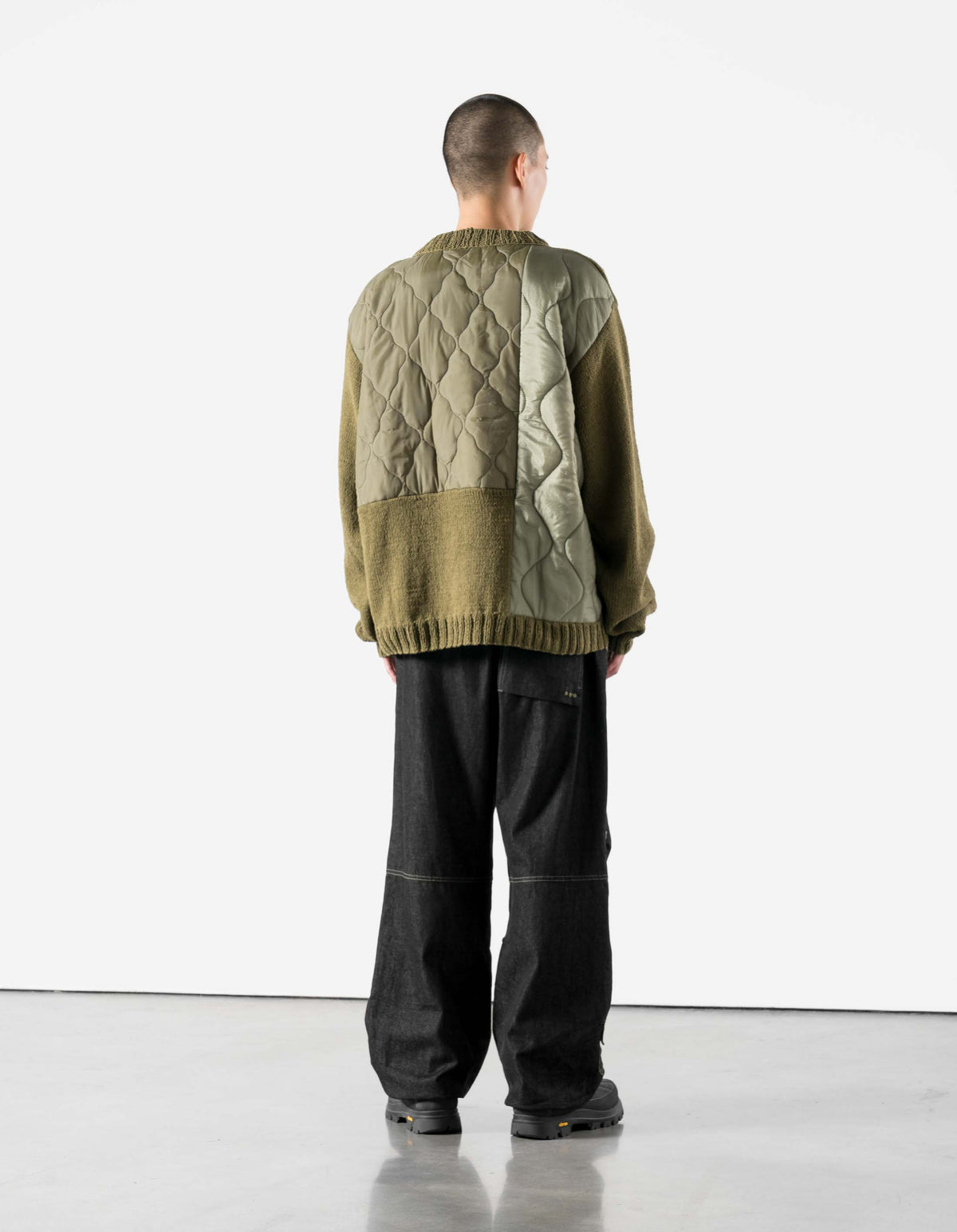 7180 Upcycled Knitted Crew Natural Olive