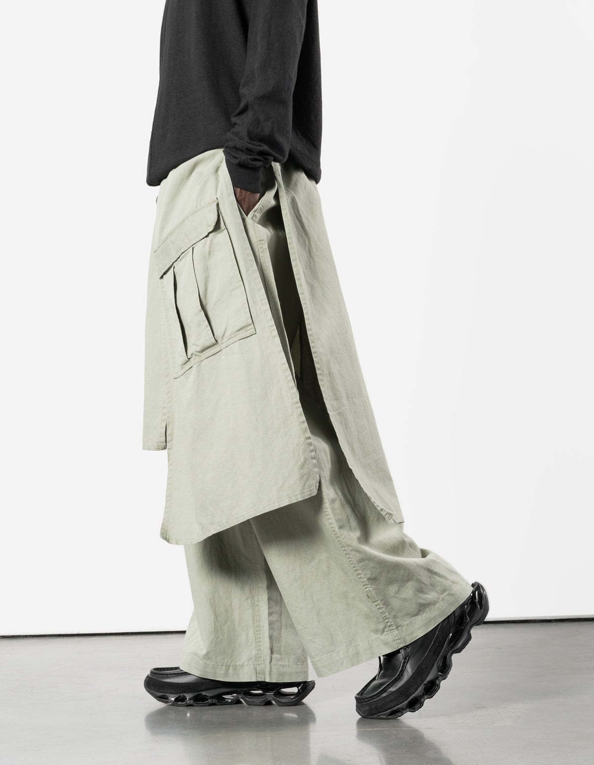 7398 Asym Cargo Hakama Pants Sage