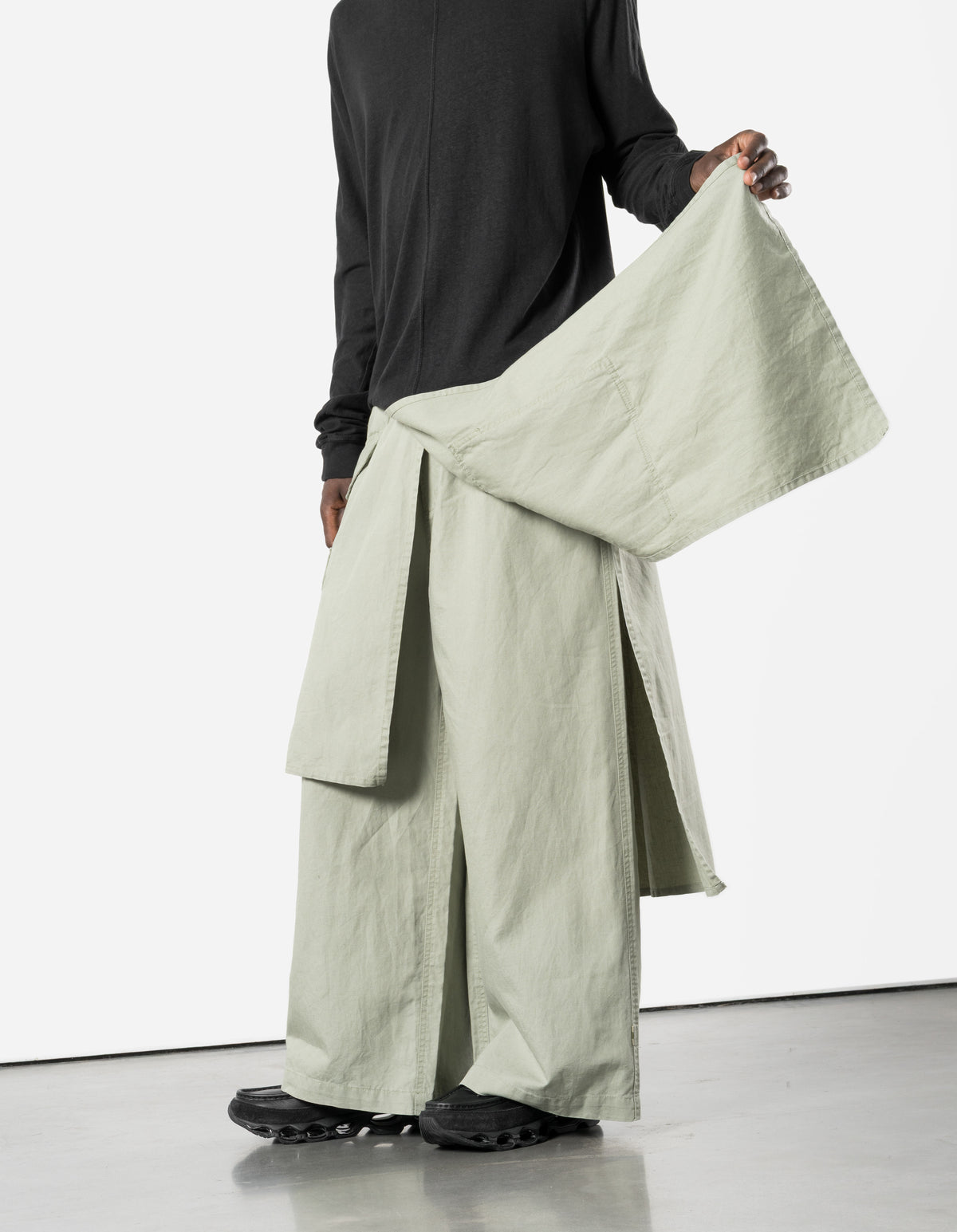 7398 Asym Cargo Hakama Pants Sage