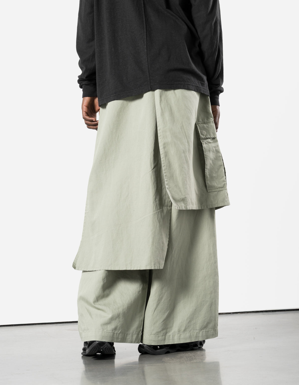 7398 Asym Cargo Hakama Pants Sage