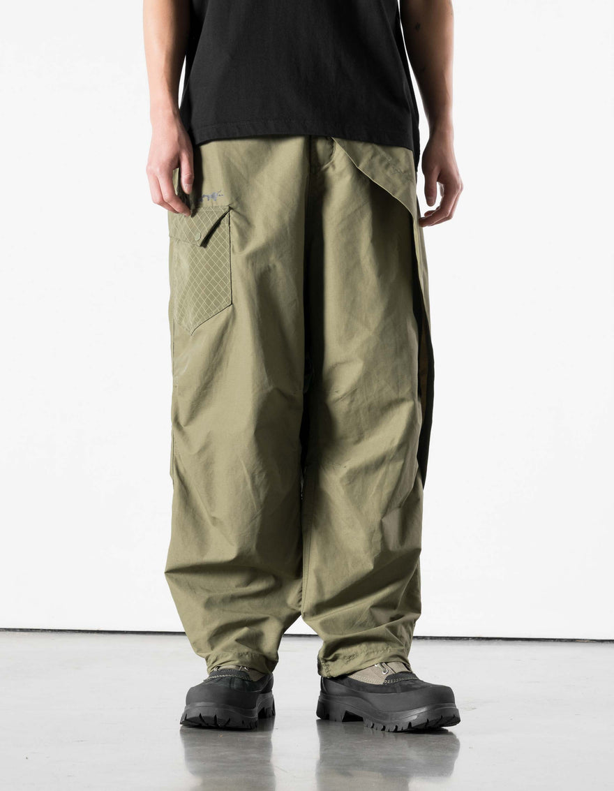 7579 DWR Hemp Asym Hakama Pants Olive OG-107F