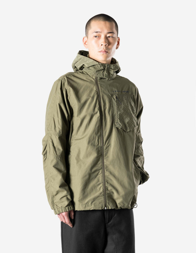 7580 DWR Hemp Asym Wind Breaker Olive OG-107F