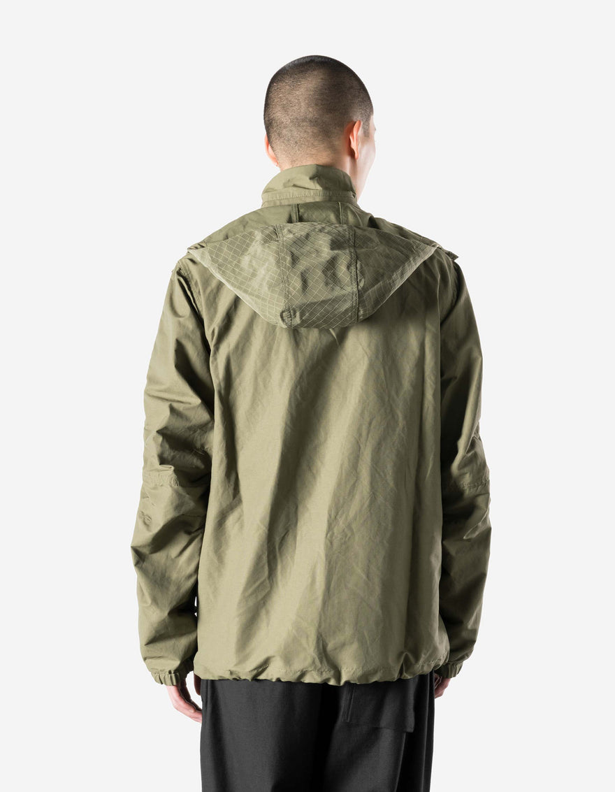 7580 DWR Hemp Asym Wind Breaker Olive OG-107F