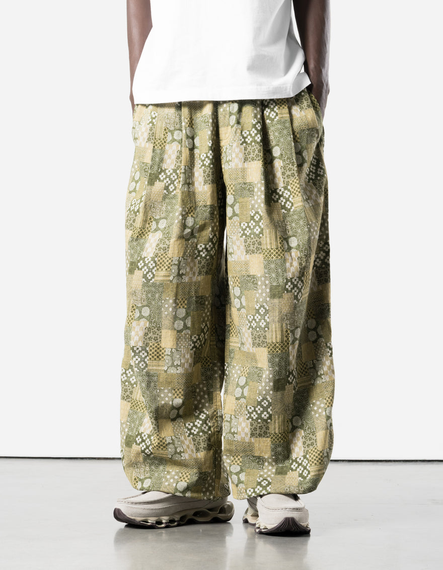 7607 Wagara Loose Pleated Pants Koke Olive