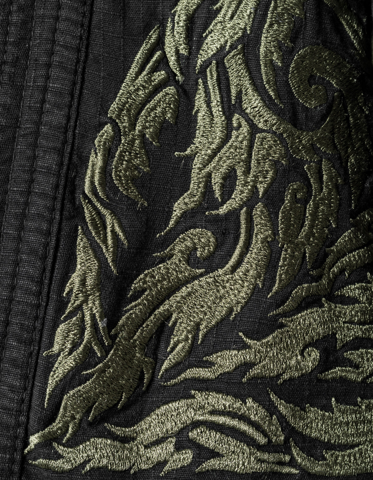 7689 Thai Temple Hanten Shirt Black