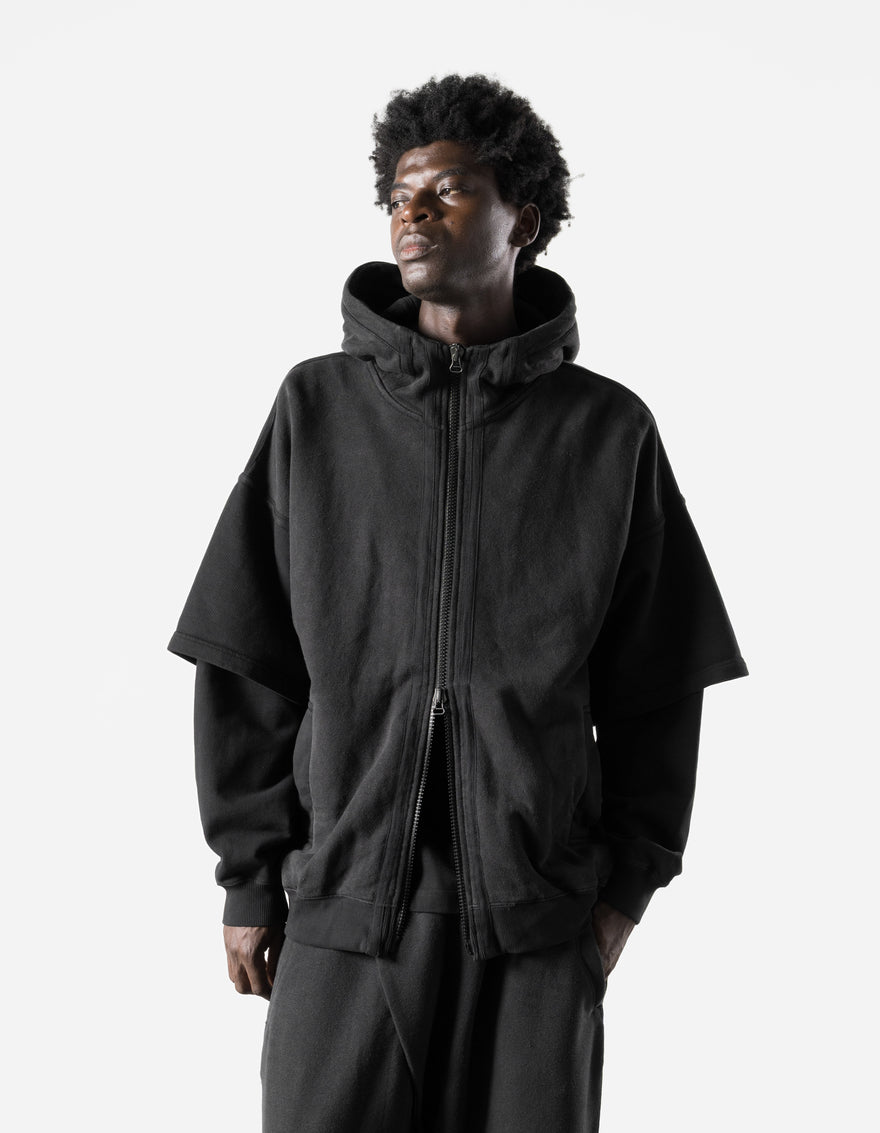 7697 Kimono Sleeve Hemp Hooded Sweat Black