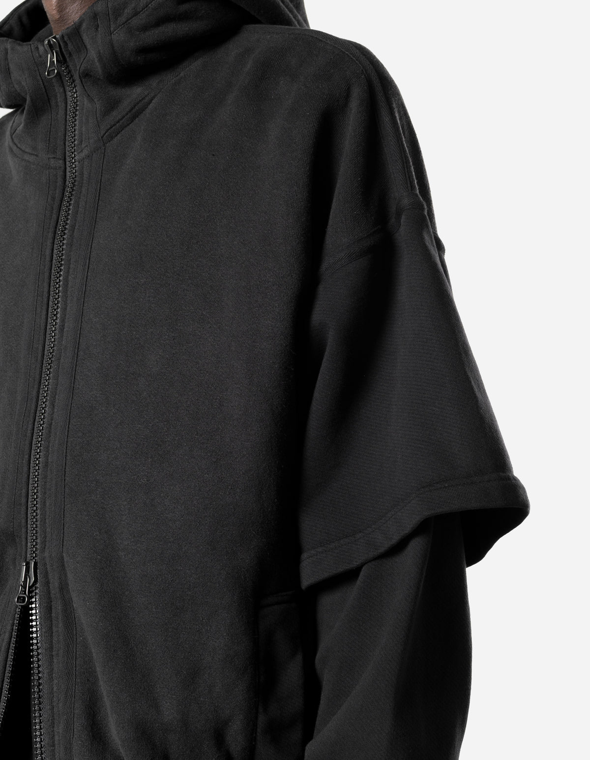 7697 Kimono Sleeve Hemp Hooded Sweat Black