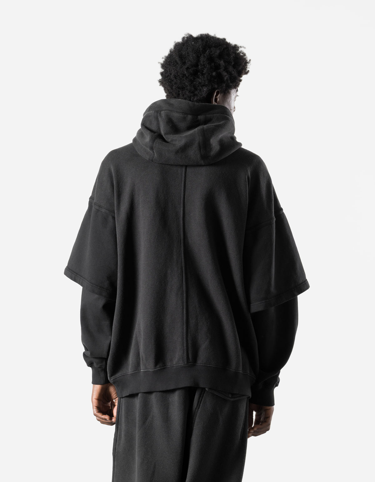 7697 Kimono Sleeve Hemp Hooded Sweat Black