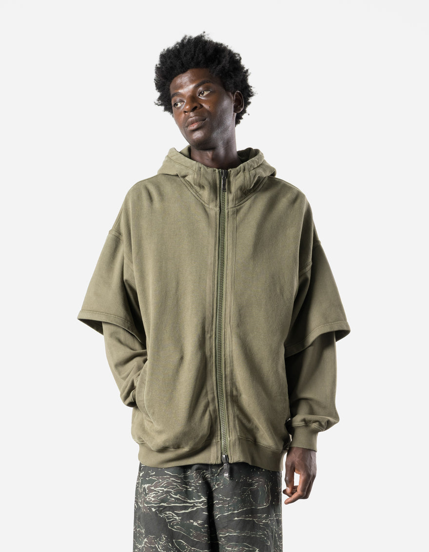 7697 Kimono Sleeve Hemp Hooded Sweat Olive OG-107F