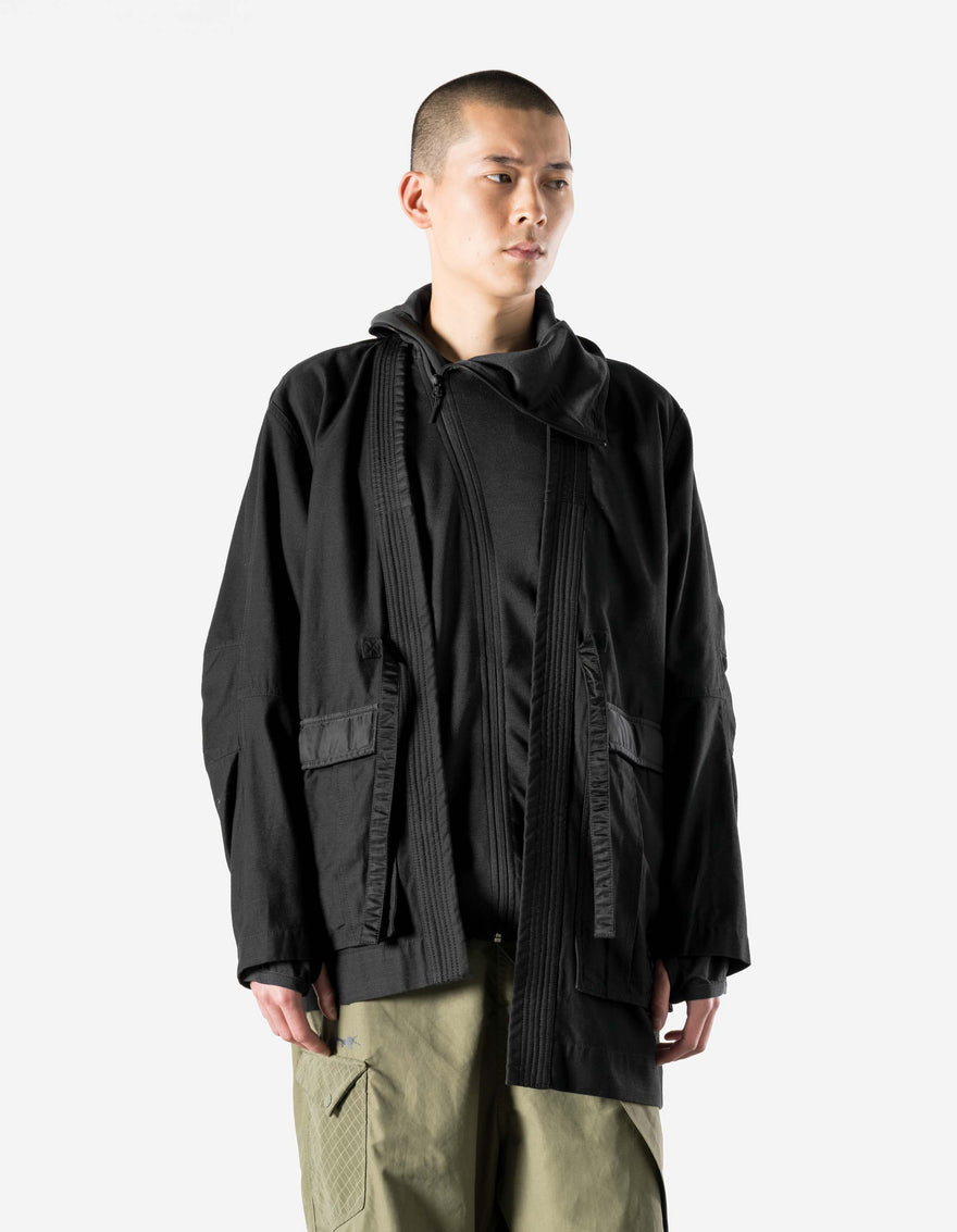 7706 Asym Hanten Kimono Black
