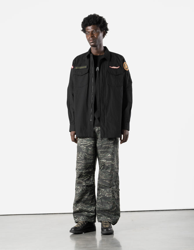 7707 Cordura WR Aircrew Zipped Shirt Black