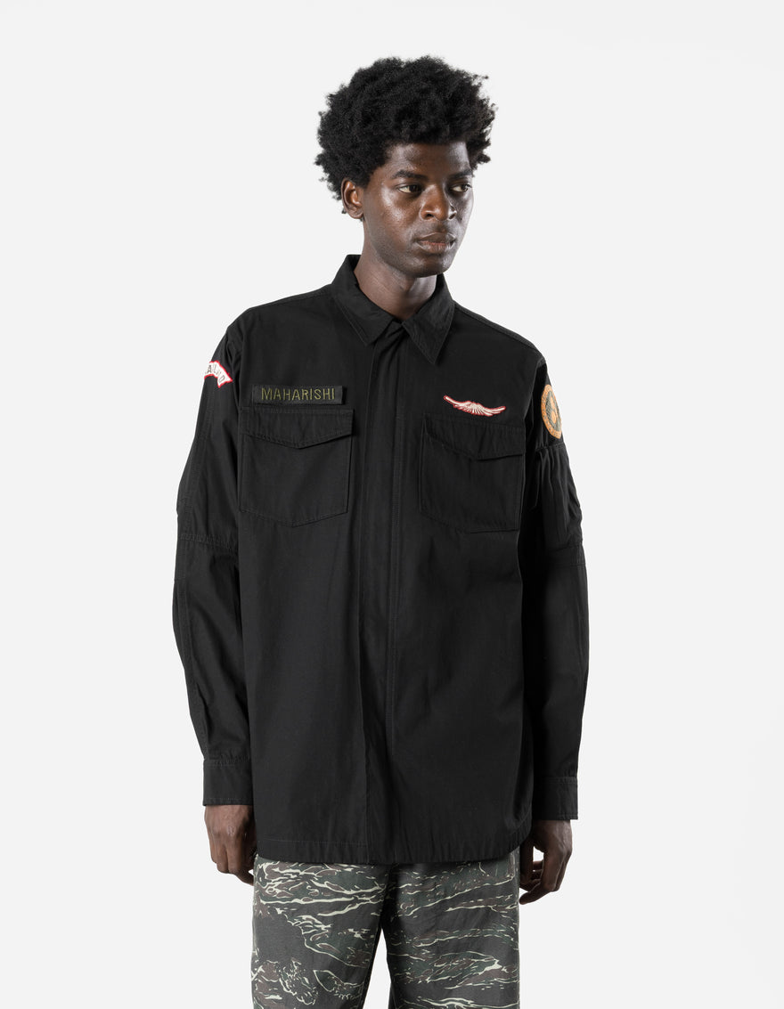7707 Cordura WR Aircrew Zipped Shirt Black