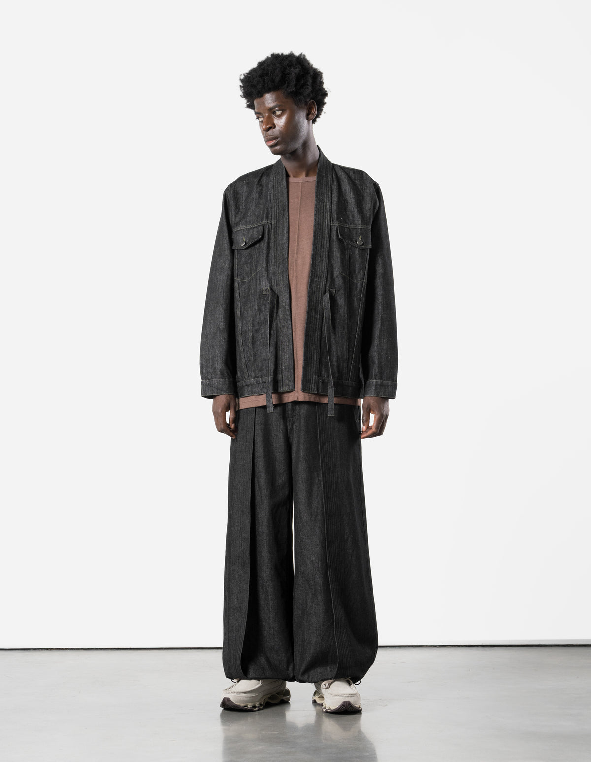 7710 Maha Denim Hemp Kimono Black