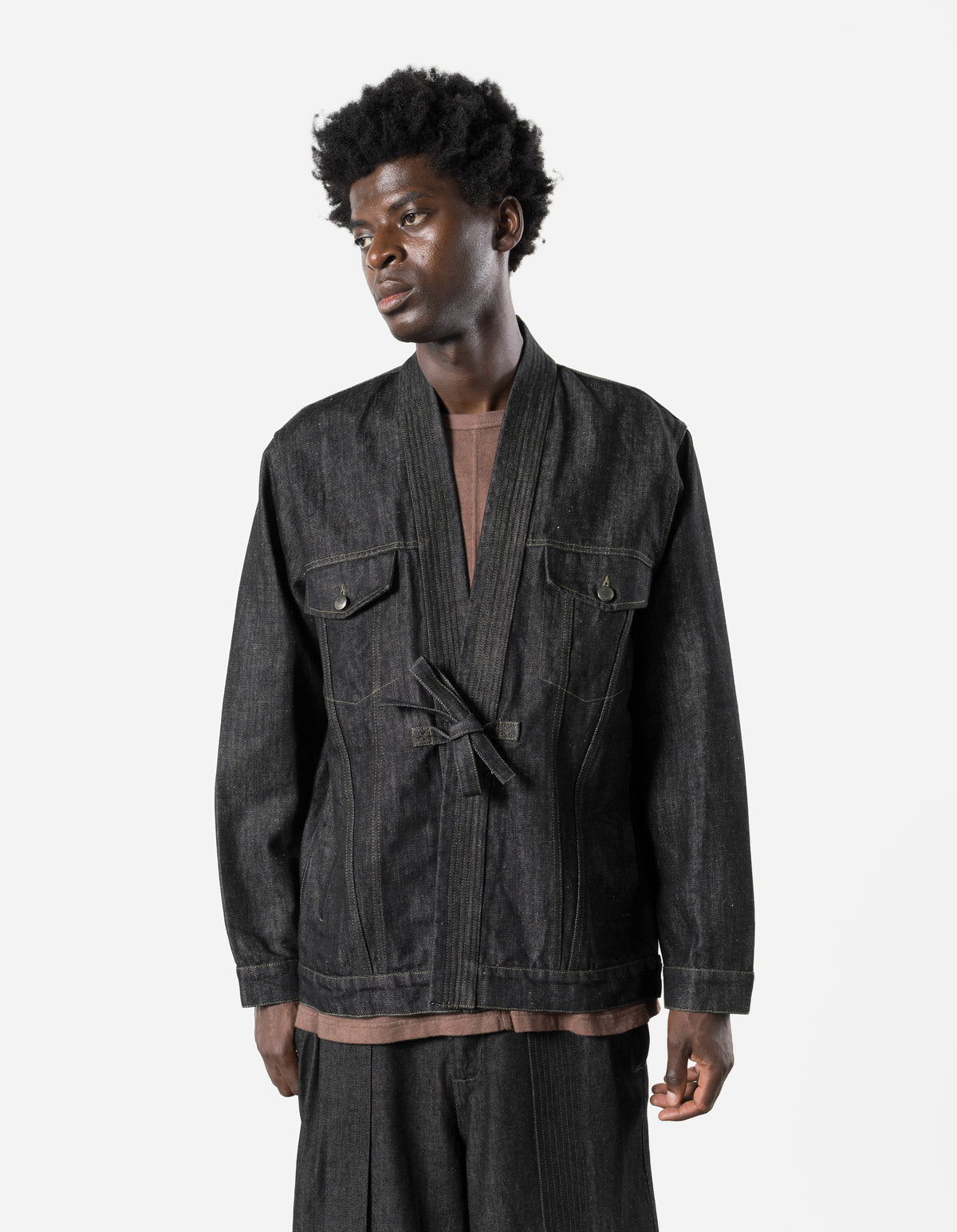 7710 Maha Denim Hemp Kimono Black