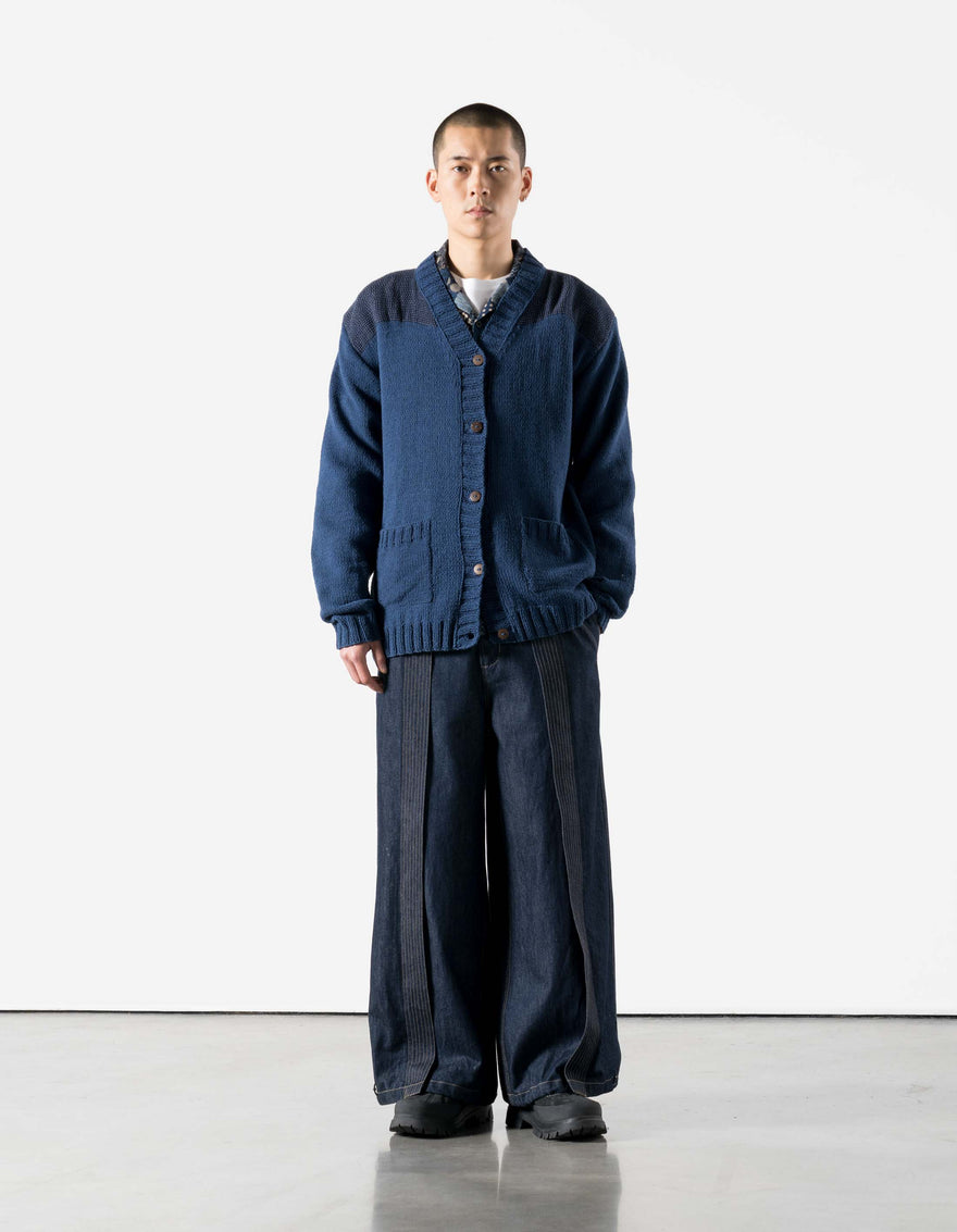 7772 Natural Knitted Cardigan Natural Indigo