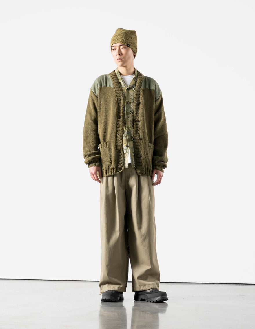 7772 Natural Knitted Cardigan Natural Olive