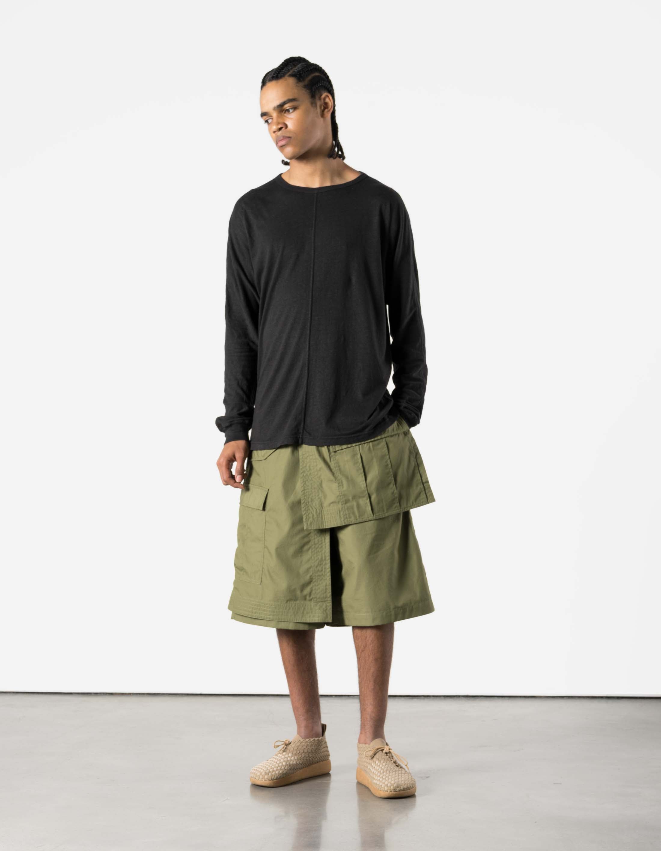6056 Asym Hakama Shorts Olive OG-107F – Maharishi