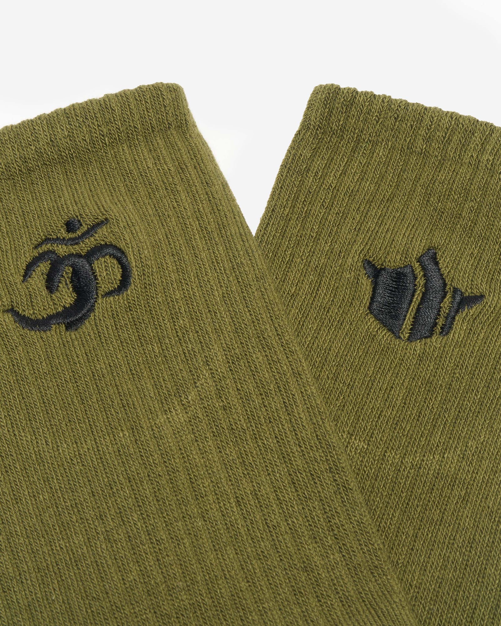 1496 Om Temple Embroidered Sport Sock 3 pack Pink/Olive/Navy