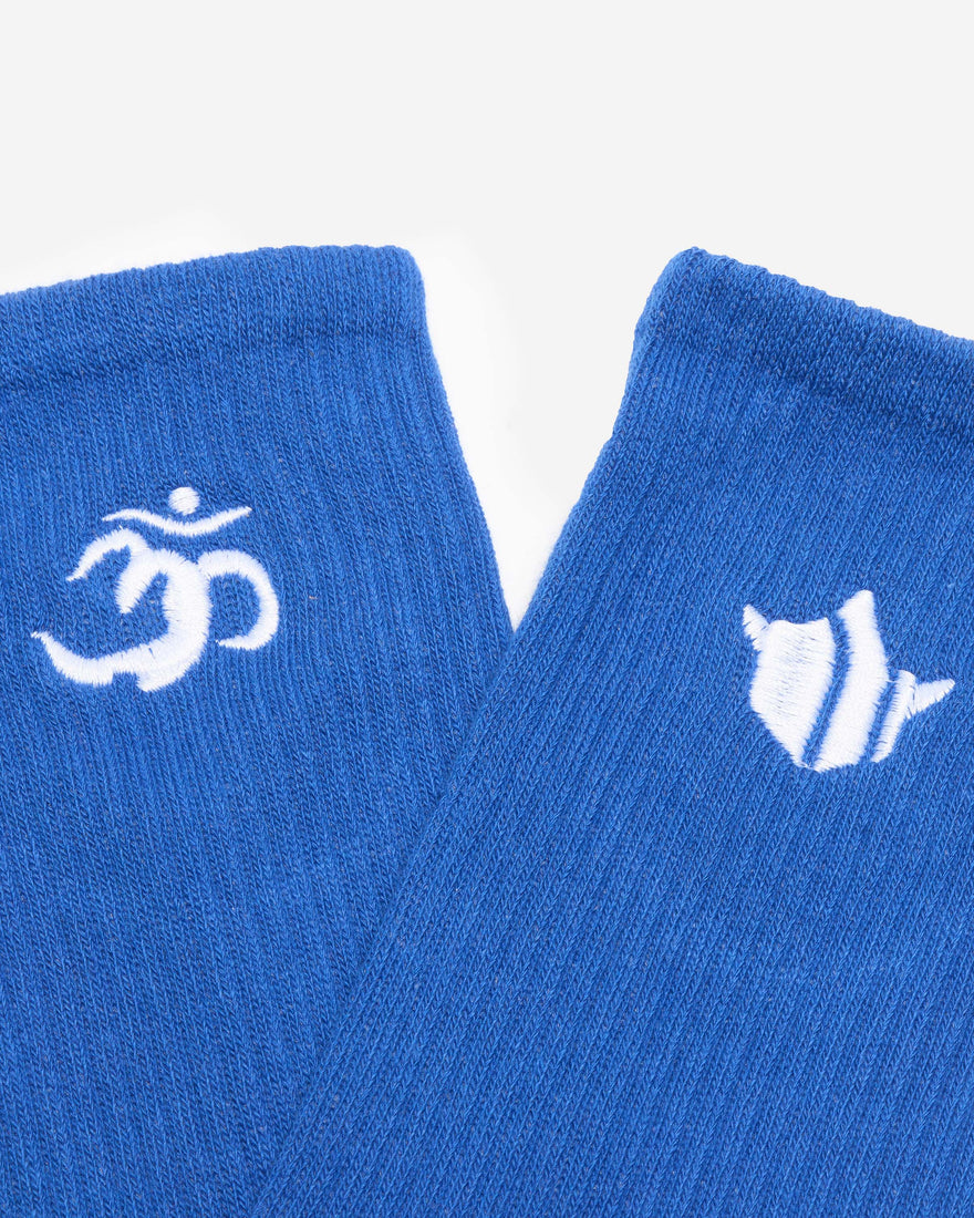 1496 Om Temple Embroidered Sport Sock 3 pack Pink/Olive/Navy