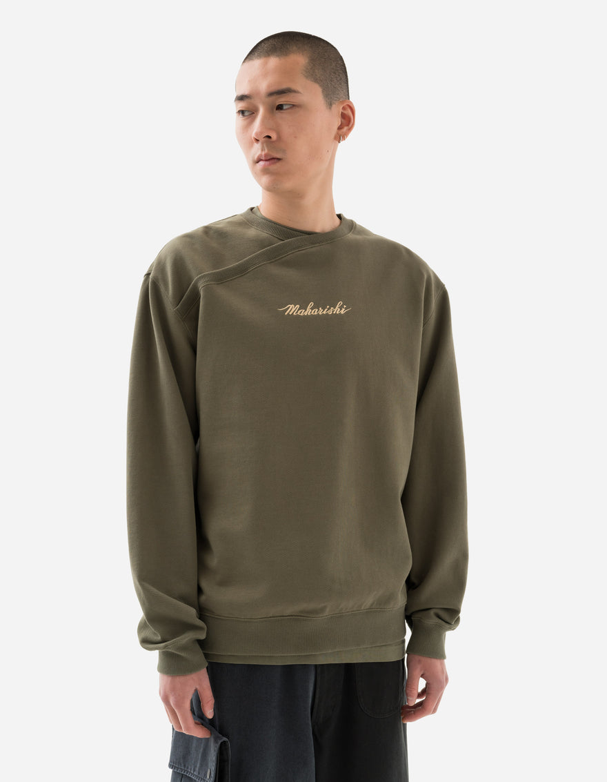 6009 Caduceus Monk Crew Sweat Olive OG-107F