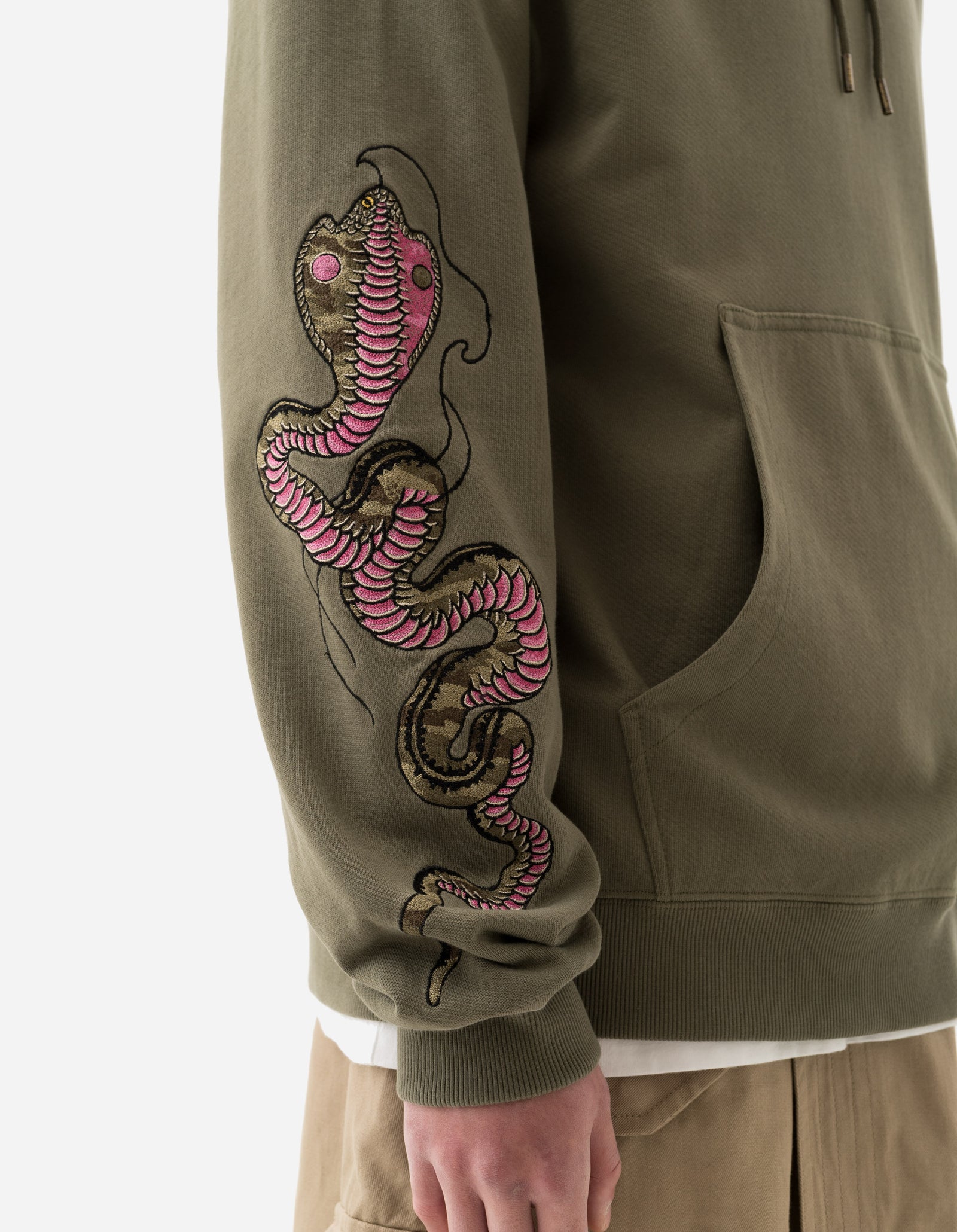 6010 Cobra Organic Hooded Sweat Olive OG-107F