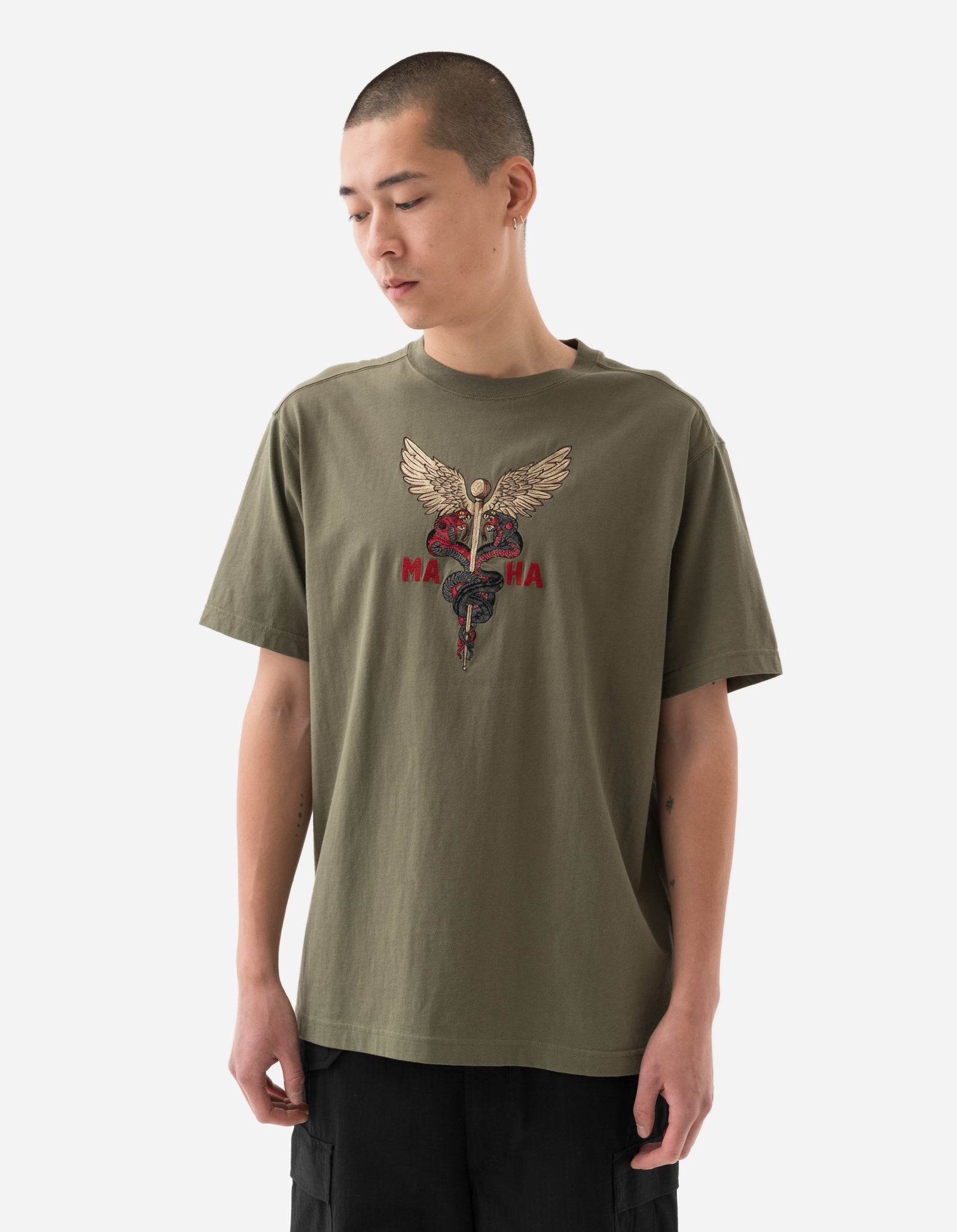 6012 Caduceus Monk T-Shirt Olive OG-107F