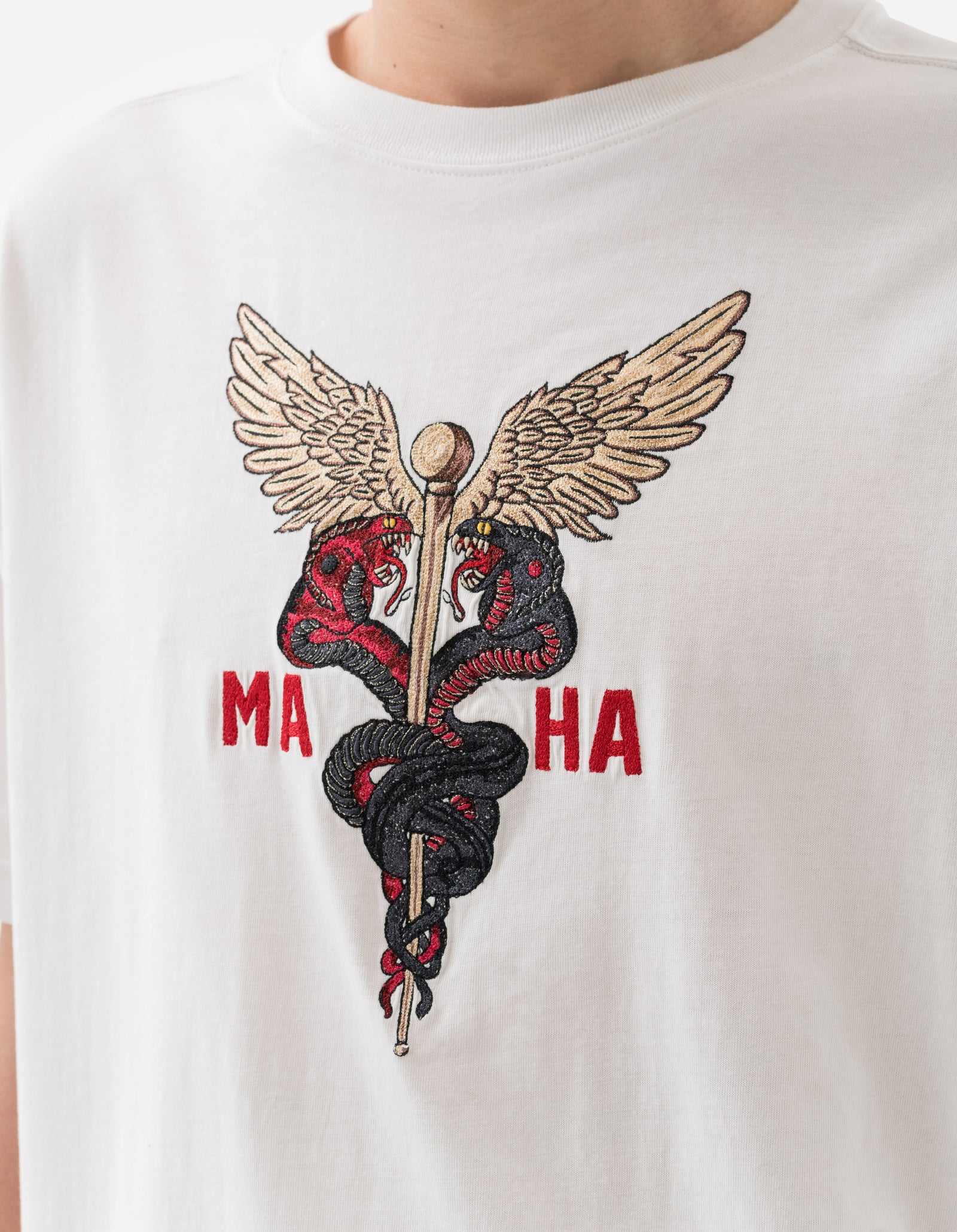 6012 Caduceus Monk T-Shirt White