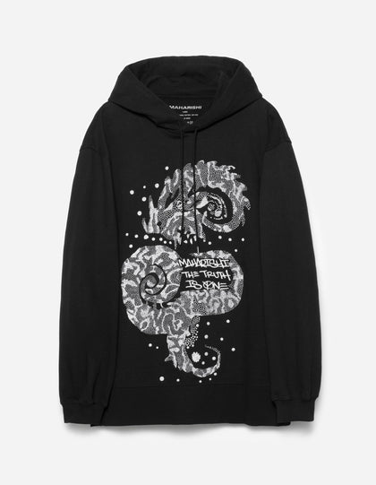6125 Oversized Kormeleon Embroidered Hooded Sweat Black/White