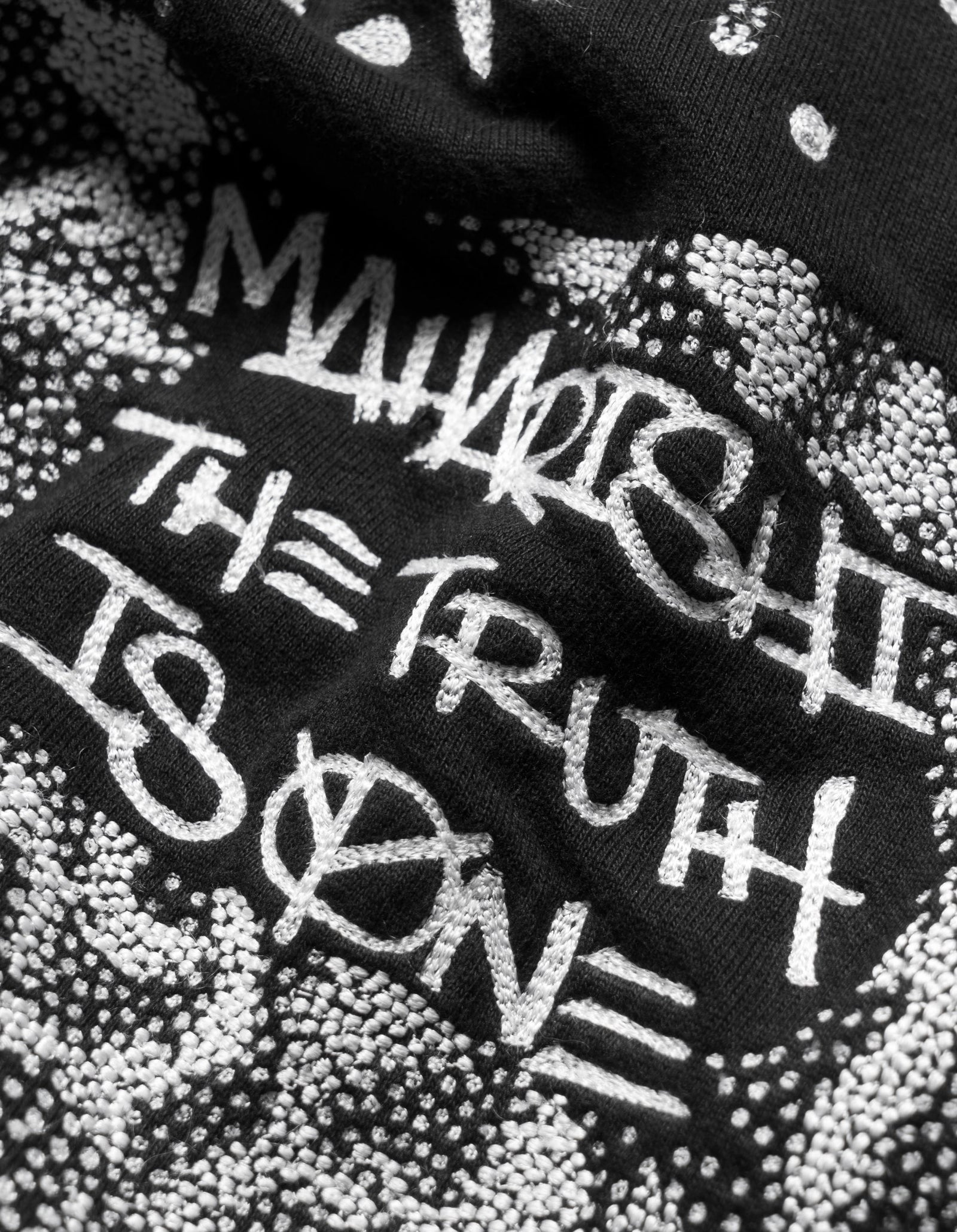 6125 Oversized Kormeleon Embroidered Hooded Sweat Black/White