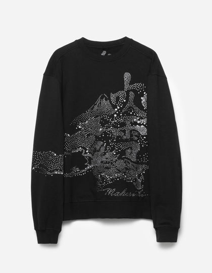 6128 Fubuki Dragon Embroidered Crew Sweat Black