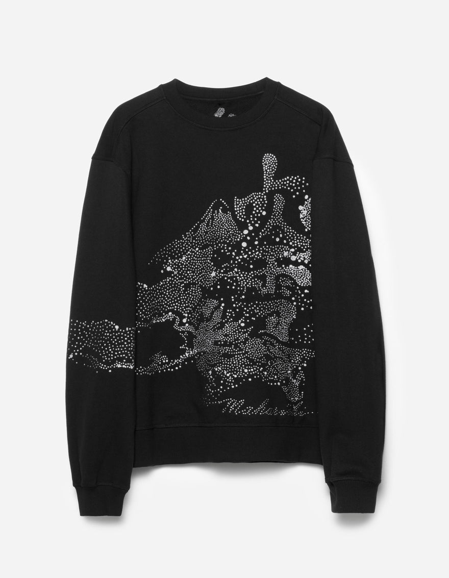6128 Fubuki Dragon Embroidered Crew Sweat Black
