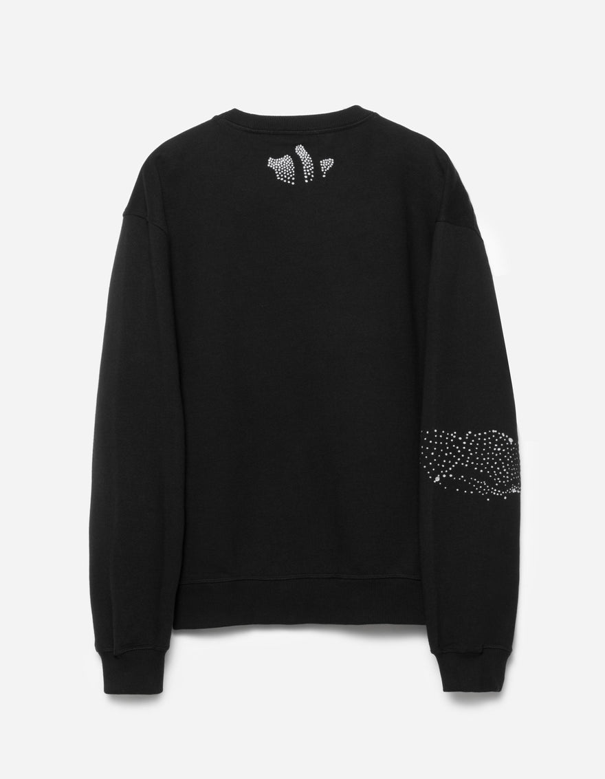 6128 Fubuki Dragon Embroidered Crew Sweat Black