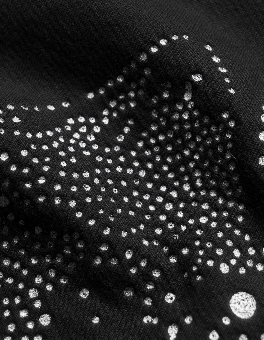 6128 Fubuki Dragon Embroidered Crew Sweat Black